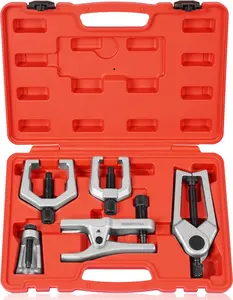5pcs Professional Front End Service Tool Kit, Pitman Arm Puller, Ball Joint Separator Tie Rod Remover Tool