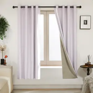 Deconovo 100% Total Blackout Curtains for Bedroom Grommet Solid Thermal Insulated Curtain Heat Blocking Room Darkening Energy Saving Drapes 2 Panels, Dark Grey, 52W x 63L Inch