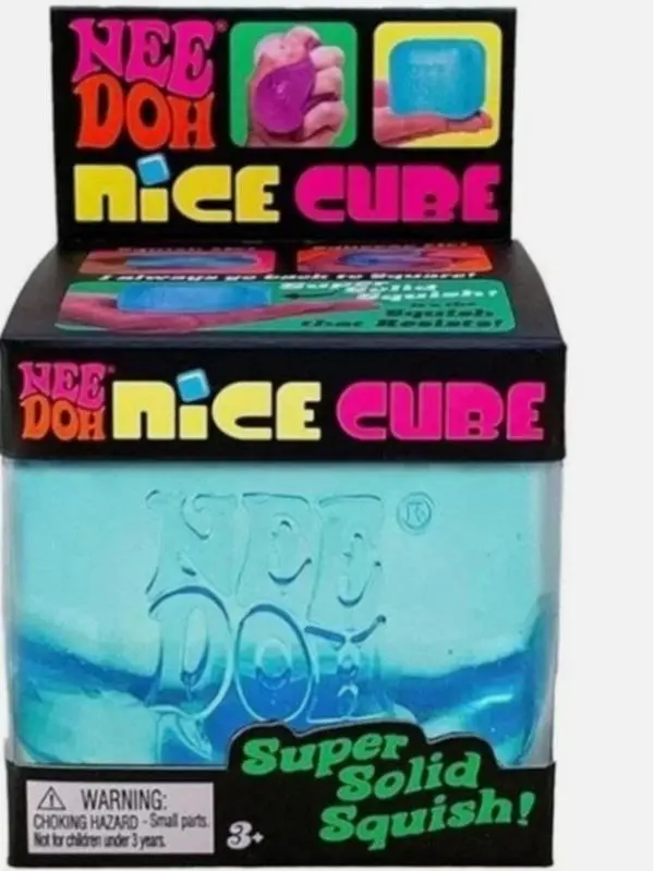 Nee Doh Nice Cube Solid Stress Reliever - Sensory Fidget Cube Toy for Stress & Anxiety Relief