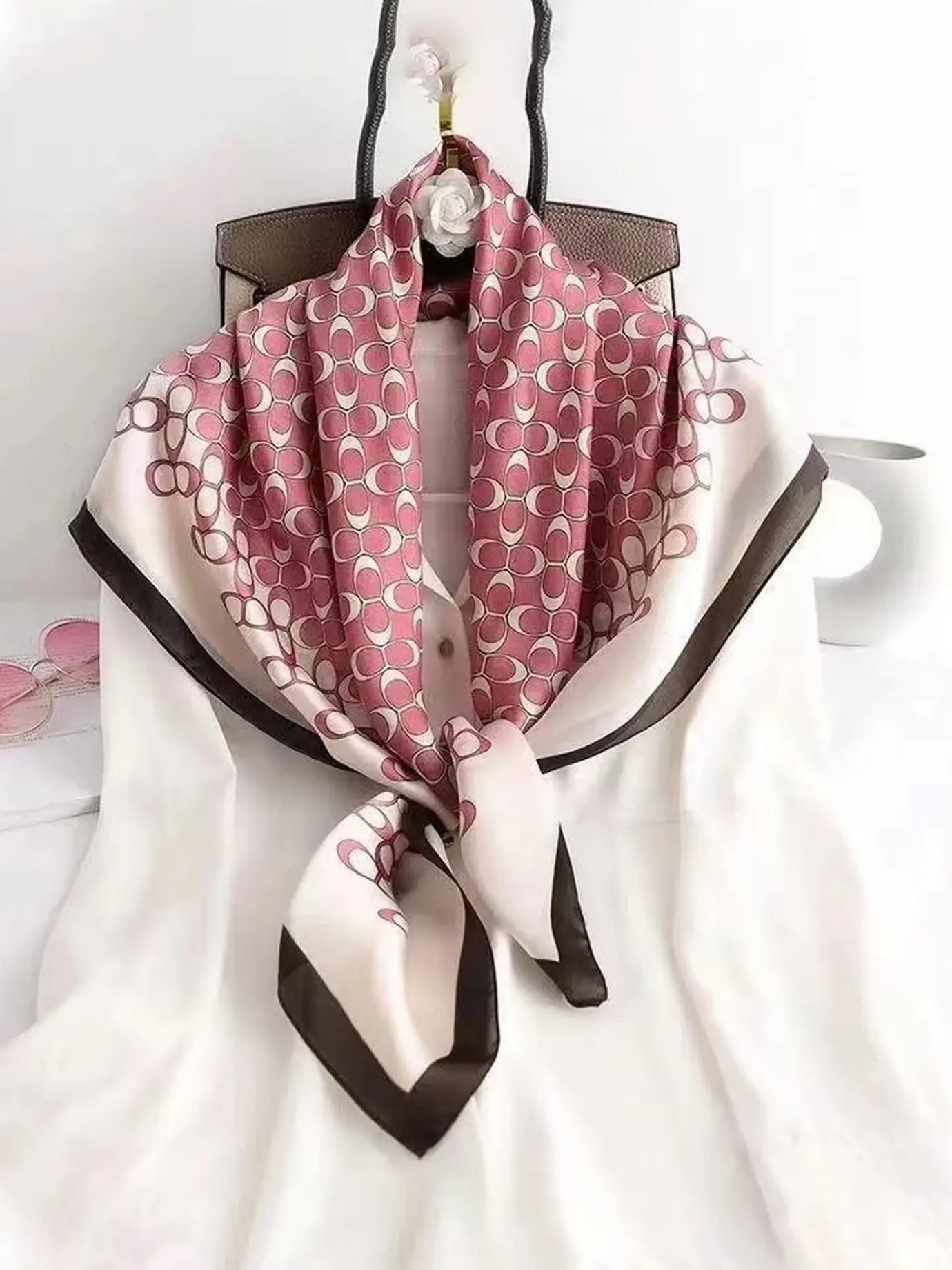 2026 New Scarf 90 Square Scarf Fashion Versatile Korean Edition Scarf Shawl Multi purpose Shirt Scarf Boho Style Scarf Fashion Shawl Wrap Summer Shawl