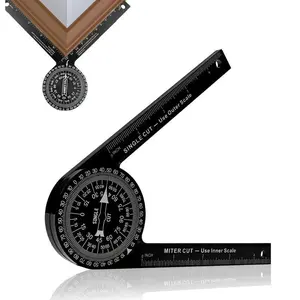 Aluminum Miter Saw Protractor,7-Inch Rust Proof Angle Finder,Featuring Precision Laser-Inside & Outside Miter Angle Finder,Rust-Proof Angle Finder,for Carpenters, Plumbers and All Building Trades rugged tools