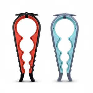 Durable 4 in 1 Can Opener for Elderly & Low Strength Users, Manual Jar Opener with Multiple Sizes Grip & 2 Hooks, Easy to Use Kitchen Utensils for Cooking