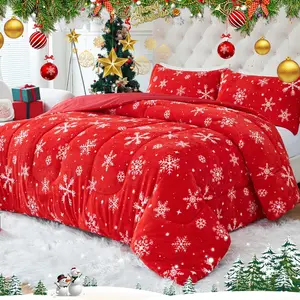 ChristmasFaux   Size Comforter Set, Luxury Ultra Soft  Comforter, Plush Fuzzy Bedding Comforter Sets for Fall Winter, Cozy Warmth, No Shedding, 3 count,