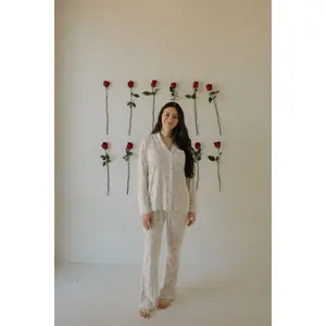 Women's Bamboo Button Up Lounge Set | Love Notes - Grey