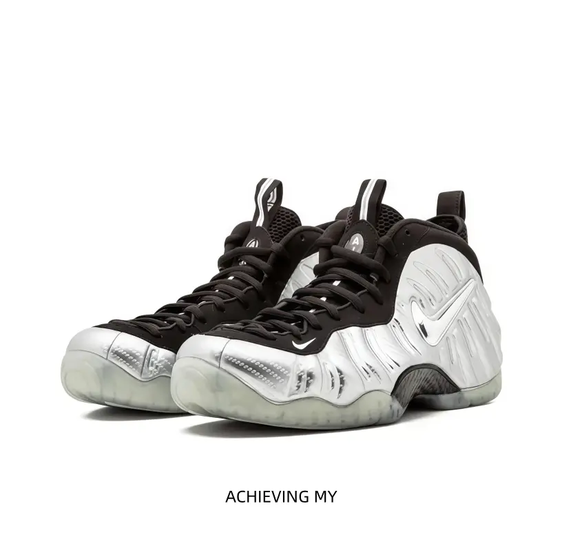 Gloss silver reflective street basketball shoes black fabric tongue and laces glow translucent sole high top padded fit for youth men women hip hop outfits