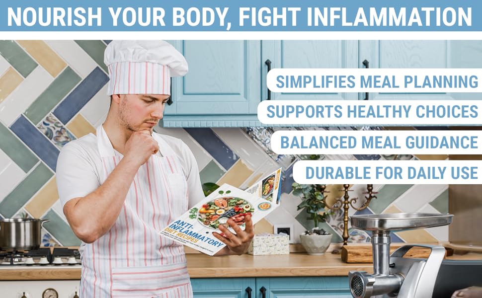 Set of 2 Anti Inflammatory Diet Foods List & Action Plan Brochure, Foods to Eat & Avoid Chart, Nutrition Grocery Guide, Easy Recipes for Beginners, Healthy Eating Meal Plan