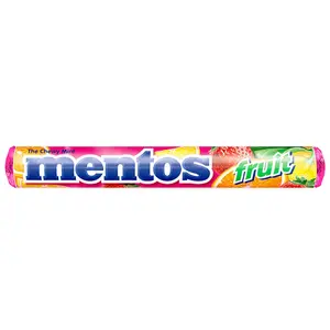 3x Mentos Fruit Chewy Mints Candy - Fruity Flavor Snack Treats for Fresh Breath 1.32oz