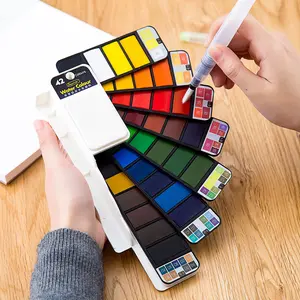 Solid Watercolor Paint, 18/25/33/42 Colors Washable Watercolor Paint, Foldable Water Color Pigment for Travel, Art Supplies, Watercolor Painting Supplies, Gifts for Students