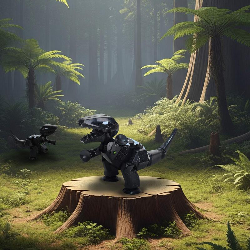 StikBot Mega Dino | Space Black - Stop Motion Action Figure