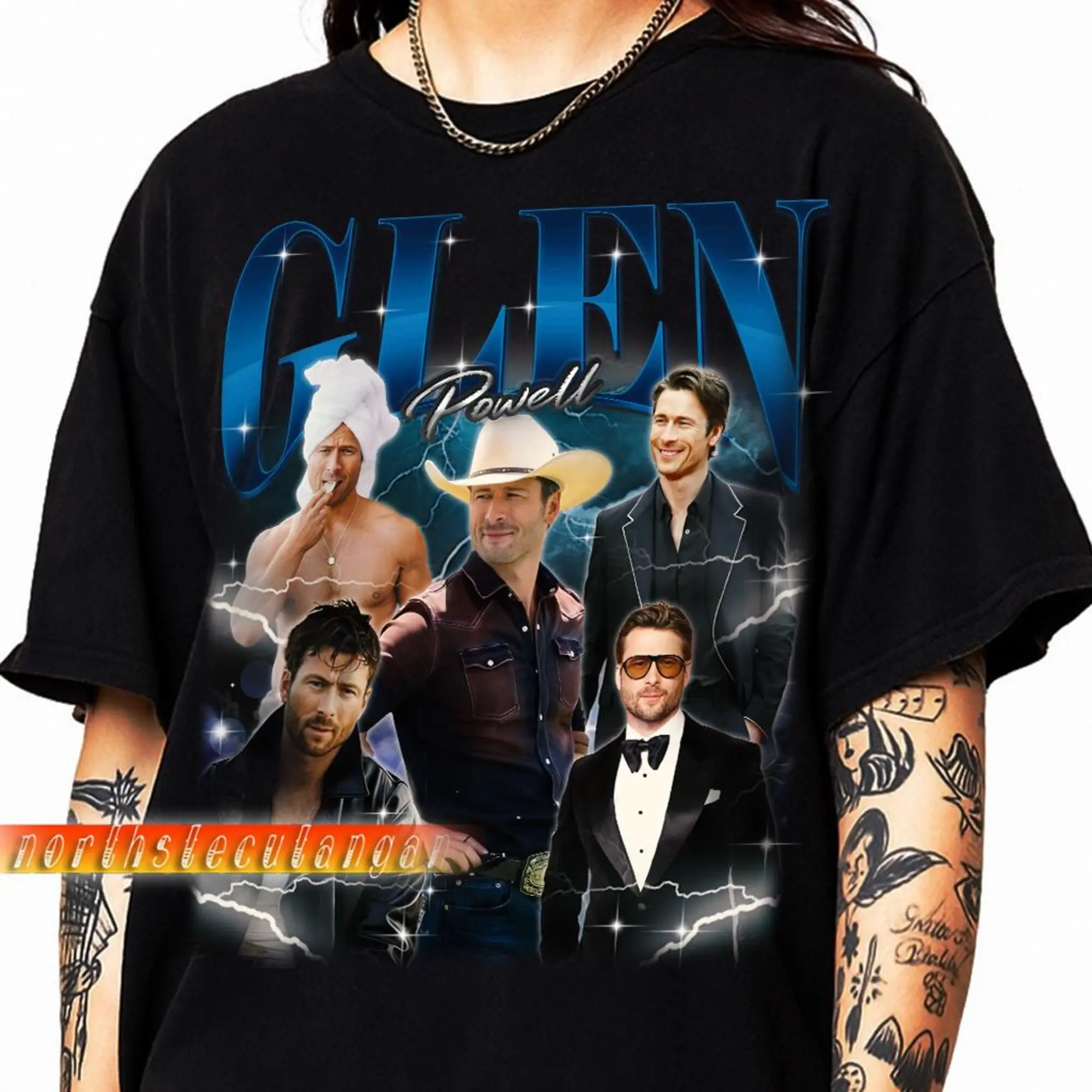 90s Retro Bootleg Glen Powell Comfort Colors Unisex Tee for Men & Women