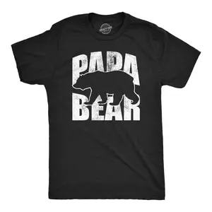 Mens Papa Bear Funny T Shirts Awesome Fathers Day Gift Tee for Dads Mens Funny T Shirts Cool Vintage Fashion T-Shirt Gift Classic Menswear Dad Joke Apparel for Men Funny Animal Short Sleeve Novelty Tees for Black -