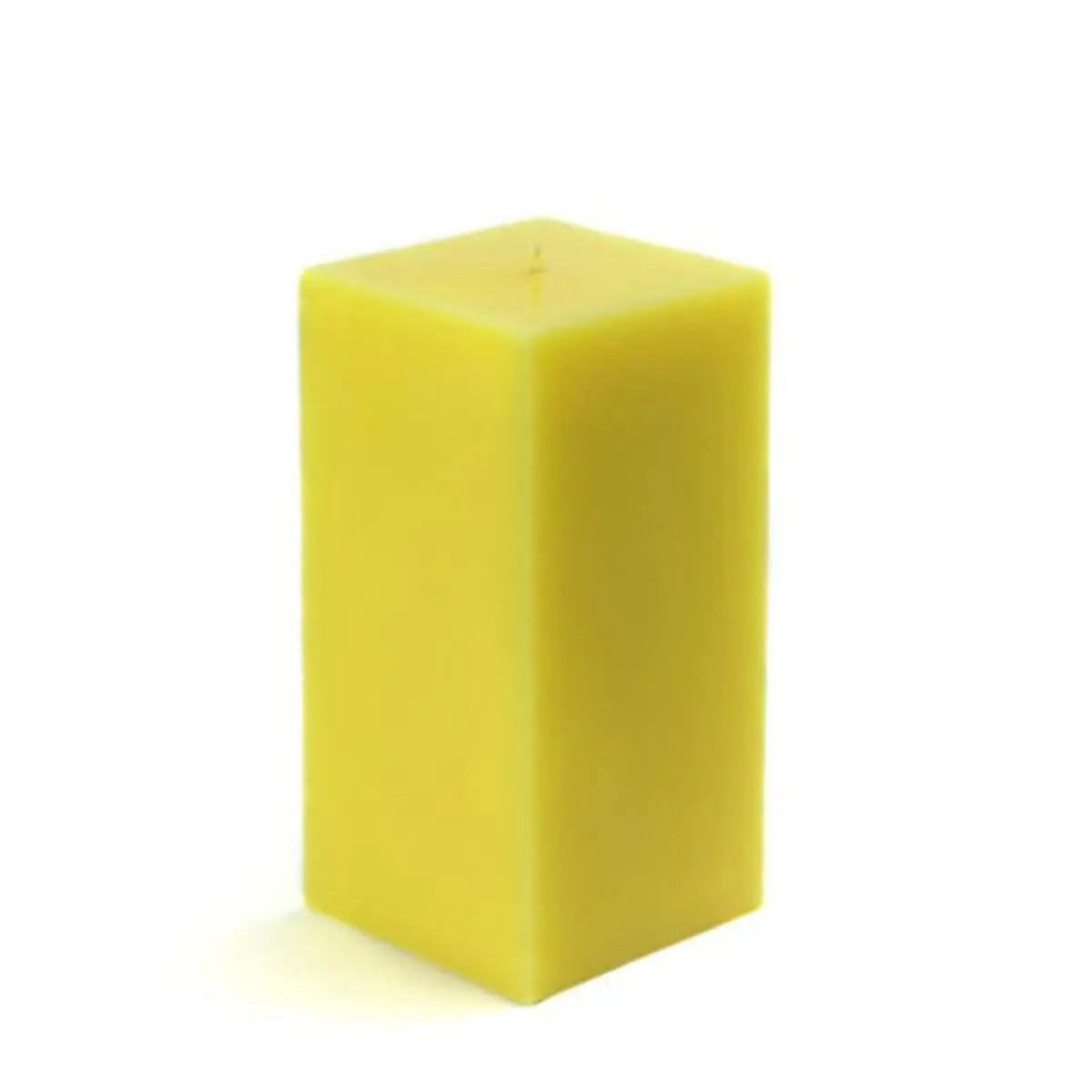 212 MAIN Unscented Traditional Decor Square Pillar Candles (3x6 in, Yellow) - Handpoured Wax, Smokeless, Dripless, 55-Hour Burn Time for Camping & Decoration Events