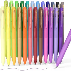 Quick Dry Ink Colored Pens Set, 24 Colors Retractable Gel Pen, 0.7mm Fine Point Colorful Pens for Note Taking & Drawing, Colored Gel Pens with Comfort Grip for Office, School & Home