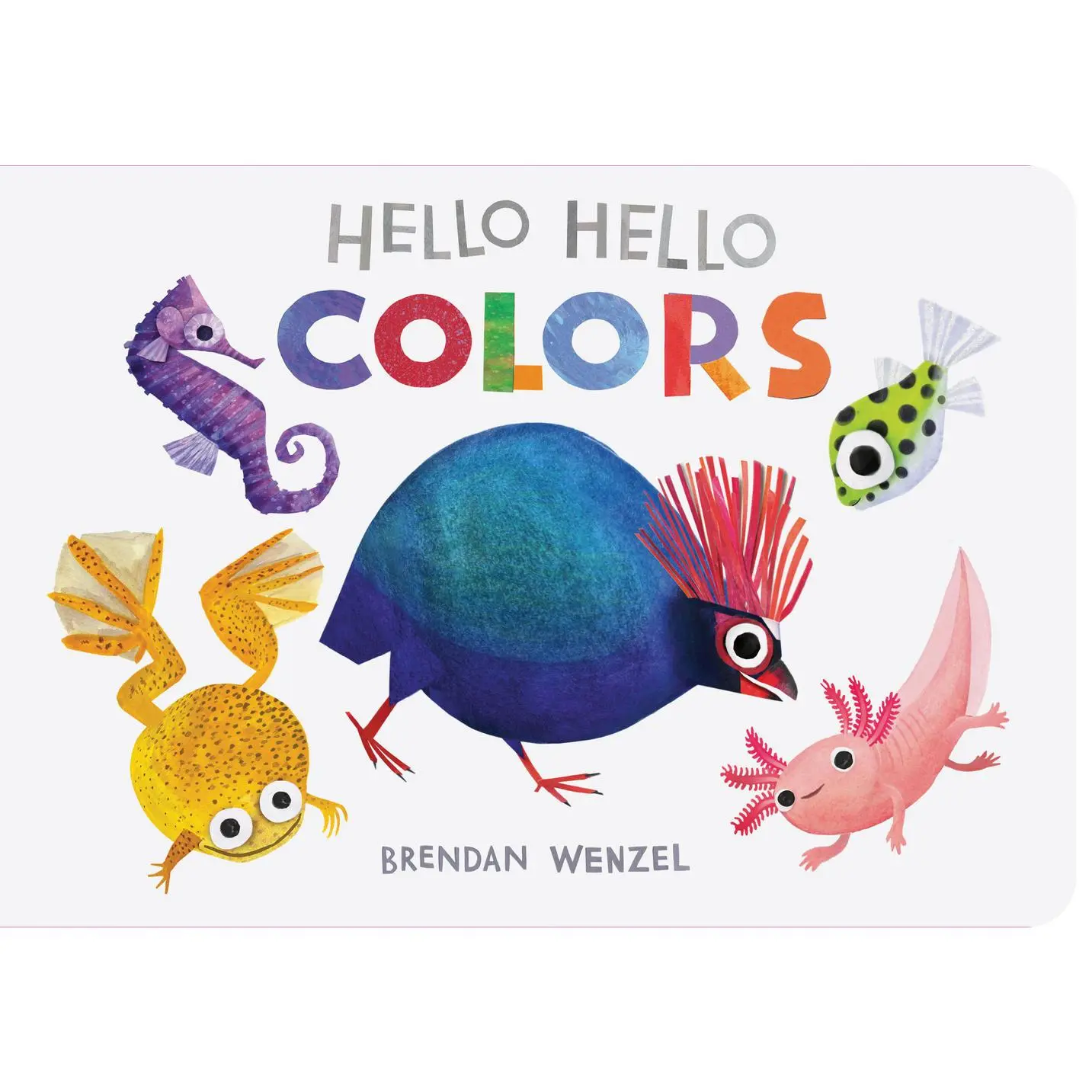 Used Hello Hello Colors Board Book - English, Back to School Haul Item for Baby Showers, Features Axolotl, Sloth, Zebra Themes, Swordfish