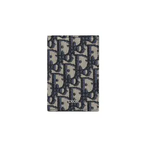 Dior Embroidered Monogram Canvas Long Bifold Wallet Card Holder for Men