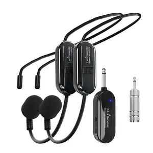 Wireless Microphone System, 2.4G Dual Wireless Headset Microphone, Rechargeable Microphone for Speaker, Teacher and Fitness Coach, Audio, Live Streaming Equipment