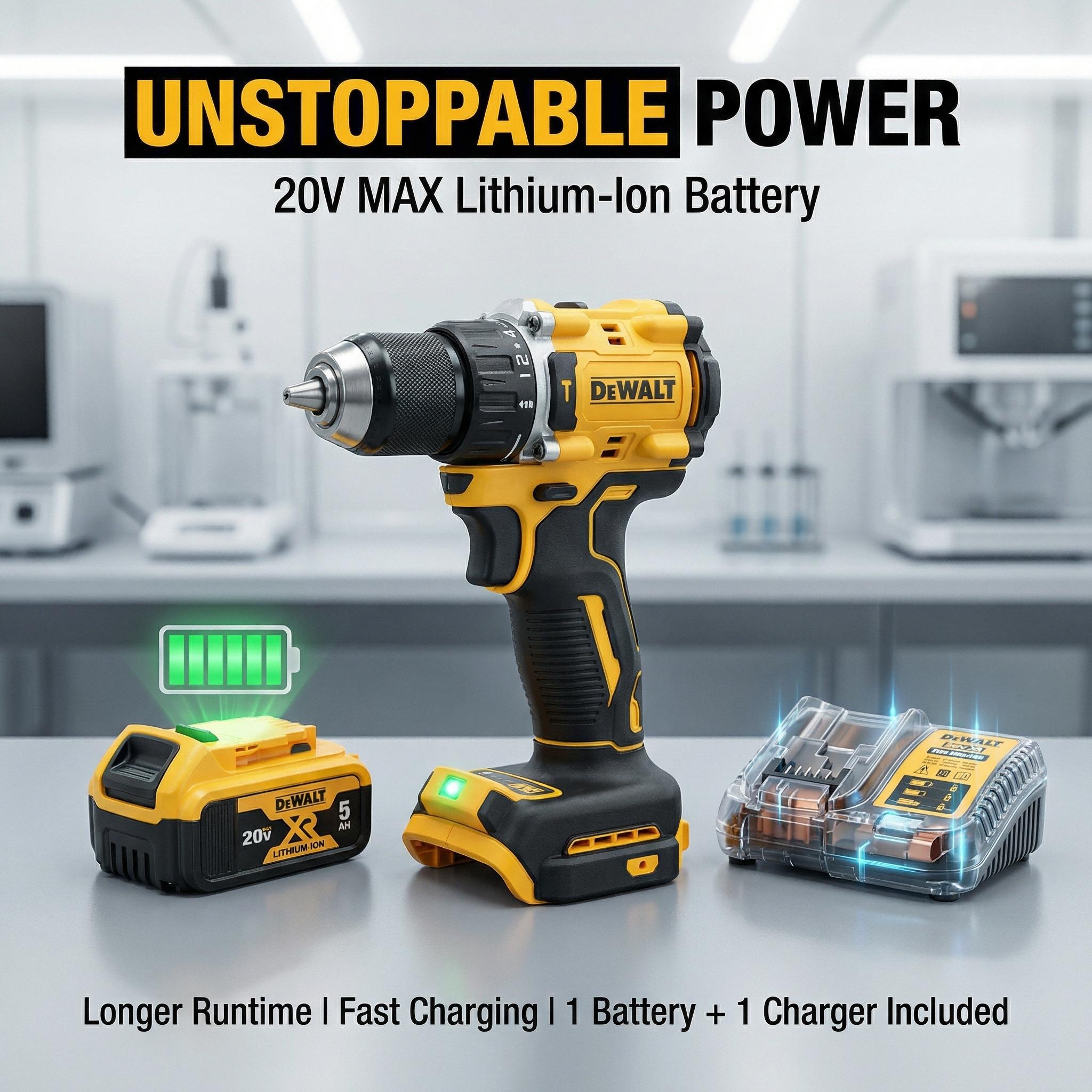 Dewalt DCF805 20V Brushless Impact Driver Kit – 90Nm Max Fastening Torque for M3-M8 Machine Screws – Three-Mode 70 Lumen LED with Adjustable Beam Direction