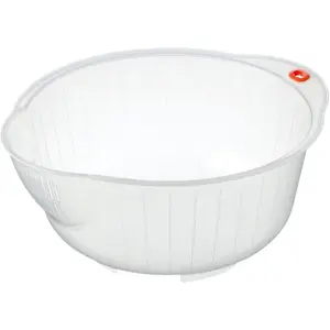 Plastic Japanese Rice Washing Bowl with Strainer, 2 quart