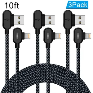 3-Pack USB to Lightning Cables, 3.3/6.6/10ft Type-C Data Cords, Compatible with iPhone 14-Se, 20w Power Output, Carplay Ready