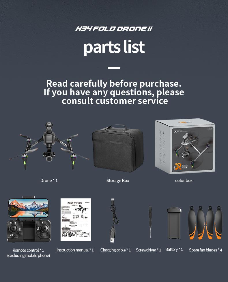 4K HD Camera Device for Adults Beginners, 4-Way 360° Obstacle Avoidance Brushless Motor, Electric Dual Lens, Foldable RC Flying Camera with 13 Mins Flight Time, Portable Aerial Photography Gear