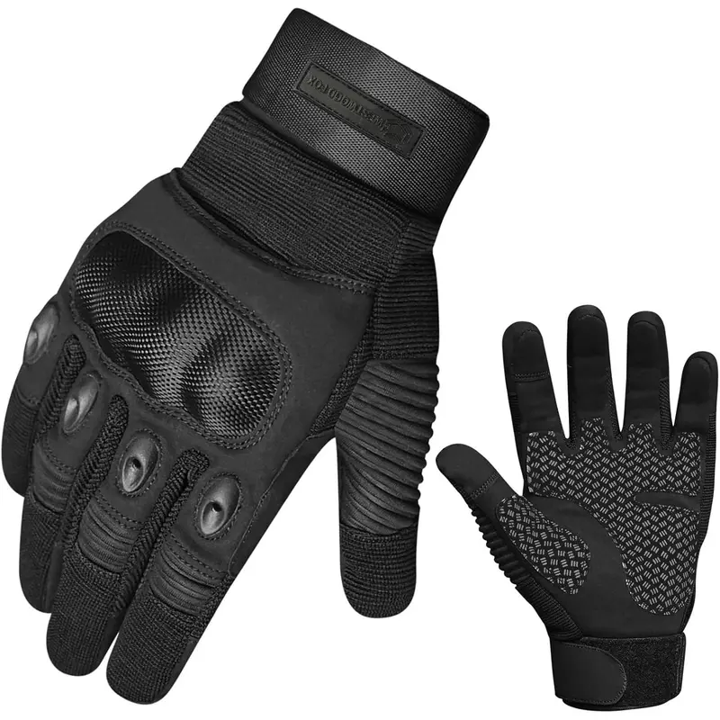 Motorcycle Gloves for Men and Hard Knuckle Full Finger Touchscreen Car Driving Gloves Men Motorbike Gloves Biking BMX ATV MTB Riding Mountain Bike Gloves Guantes para Moto (Black, XXL)