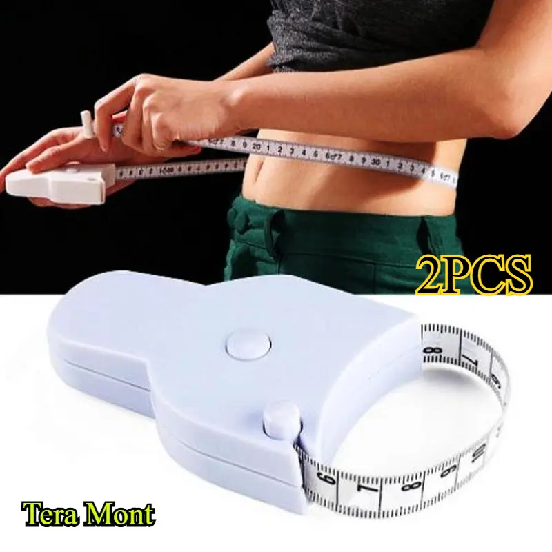 2PCS Retractable Soft Fitness Measuring Instrument - Portable Measuring Tool for Tracking Waist, Arm Progress, Retractable Measuring Tape, Body Measuring Tape, Fitness Tracking