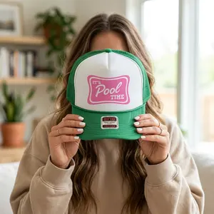 Neon Summer Trucker Hat – Retro Pool Life Cap, Day Drinking Hat, Beach & River Party Hat, Birthday Gift