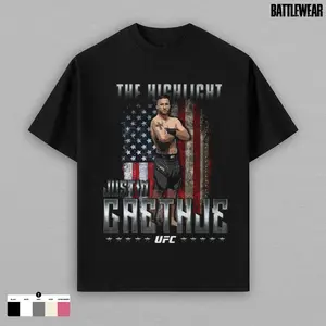 Men's Black Justin Gaethje "The Highlight" T-Shirt UFC FREEDOM 250 T-SHIRT, UFC White House Tee, UFC Champions Sports Shirt, UFC Fan Custom Vintage Design, Custom Bootleg UFC Tee, UFC Vintage Tee, UFC Merch