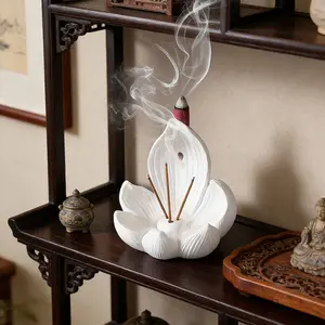1pc Lotus-Shaped Incense Cone Burner, Aroma Multipurpose Home Decor Item Suitable for Yoga & Meditation