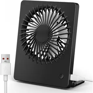 Mini Desk Fan USB  Portable Fan Small Personal Fan 3 Speeds  Airflow Table Fan for Travel Home Office Bedroom Desktop, 3.3ft  (Black)