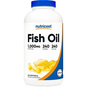 Nutricost Fish Oil Omega 3 Softgels with EPA & DHA (1000mg of Fish Oil, 560mg of Omega-3), 240 Softgels, Non-GMO, Gluten Free.