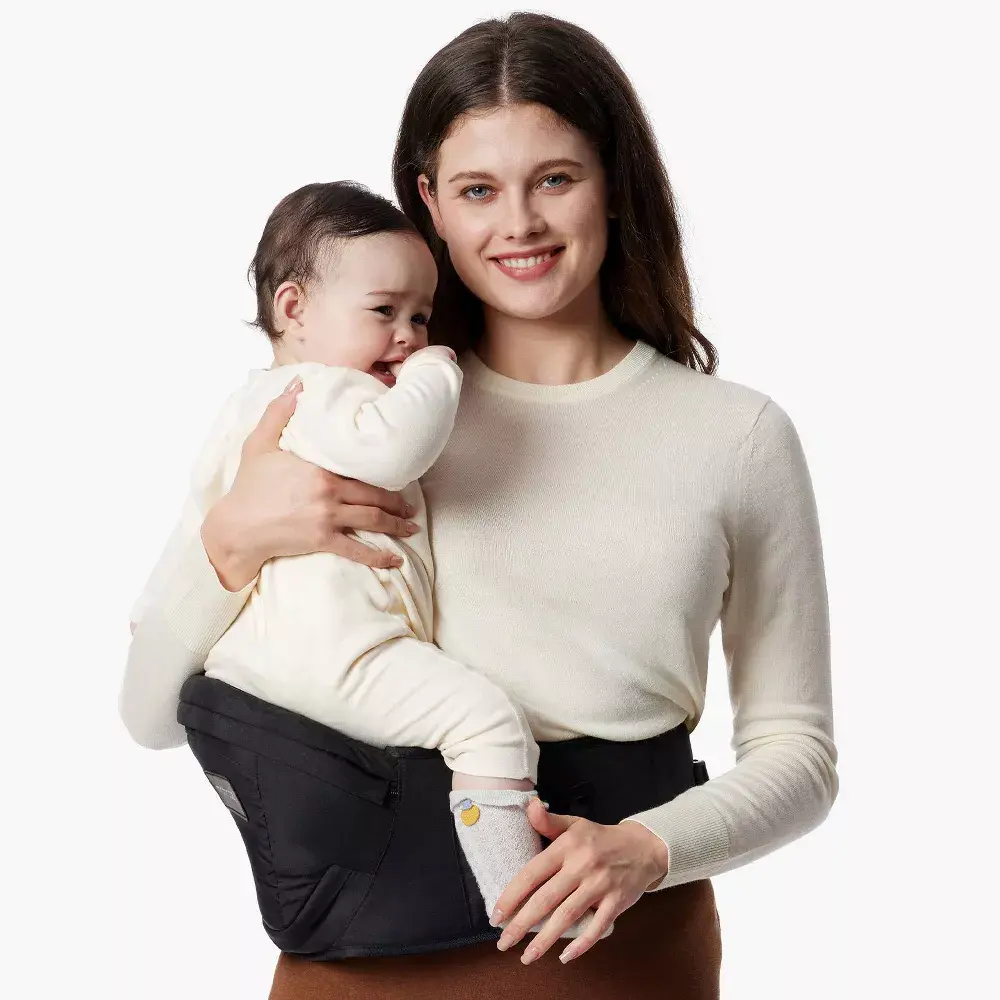 Momcozy Hip Seat Baby Carrier – Ergonomic, C-Section Friendly, Multi-Position with Built-In Storage