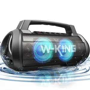 W-KING 120W Portable Bluetooth Speaker, IPX6 Waterproof Speakers Wireless Bluetooth 5.4, Loudest Speaker Bluetooth for Party, Outdoor, Pool, Beach, Large Boombox Speakers with Subwoofer/Deep Bass/DSP/Stereo Pairing/EQ/42H/Power Bank/AUX/TF