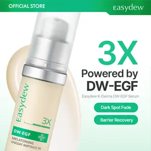 Easydew DW-EGF Melatoning Ampoule 3X - Official Product Hydrating Skin Serum with Niacinamide and Glutathione for Uneven Skin & Visible Spots - Fast Absorbing Day and Night Ampoule Korean Skin Care (Bottle 1.01 fl oz, EGF 3X)