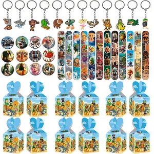 Brainrot Tralalero Tralala Funny Animal Series Birthday Party Gift Decoration Set, includes 12 bracelets, 12 keychains, 12 candy boxes, 12 badges, can be given to guests at the party, the best choice for a party