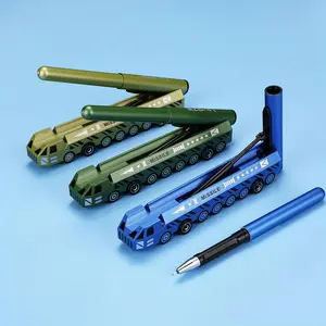 Creative Weapon Missile Car Ballpoint Pen, 3 Counts Simulated Weapon Gel Pen, with Wheeled Missile Gel Pen, for School Office Use, Birthday Gift, Art Pen