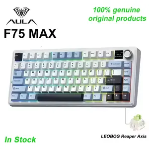 AULA F75 MAX Wireless Mechanical Gaming Keyboard with TFT Screen, Control Knob, and 1.8m Coiled TPU USB-C to USB-A Cable, Keyboards