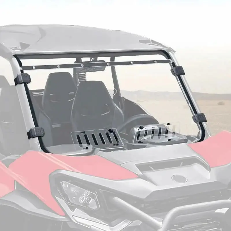 StarknightMT 2021+ Vented Commander Windshield, Commander Sliding Full Window Front Windshield Compatible With 2021 2022 2023 2024 2025 Can Am Commander Max 1000 700 XT DPS