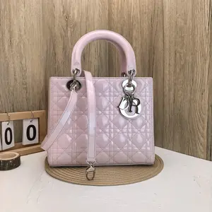 Pre-owned Dior Medium Lady Bag in Pink Patent Leather (Handbag/Shoulder Bag) 866