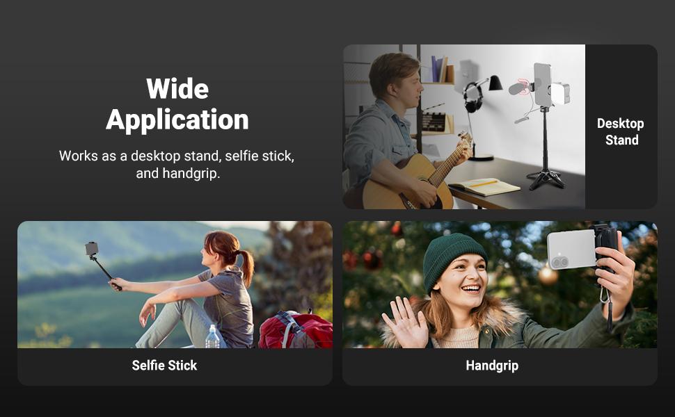 NEEWER Mini Phone Selfie Stick Tripod  with Bluetooth Remote, Pocket Size Portable Travel Stand, Focus & Zoom Control, 360° Rotation, for iPhone Android, Ideal for Vlogging, Travel, Live Streaming, Gift for Mother/Girls/Friends