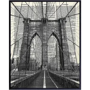 Brooklyn Bridge Poster, Dictionary Wall Art - Upcycled 8x10 Vintage Retro New York City Home Decoration - Chic Office or Apartment - Gift for New Yorkers, NYC, NY, Fans