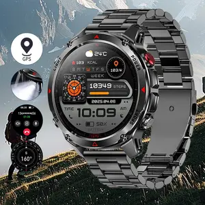 1.7 Inch Round HD Smartwatch, Large Battery Long-Lasting, Compatible with Android iOS, LED Light Compass, Gift Watch for Men Women