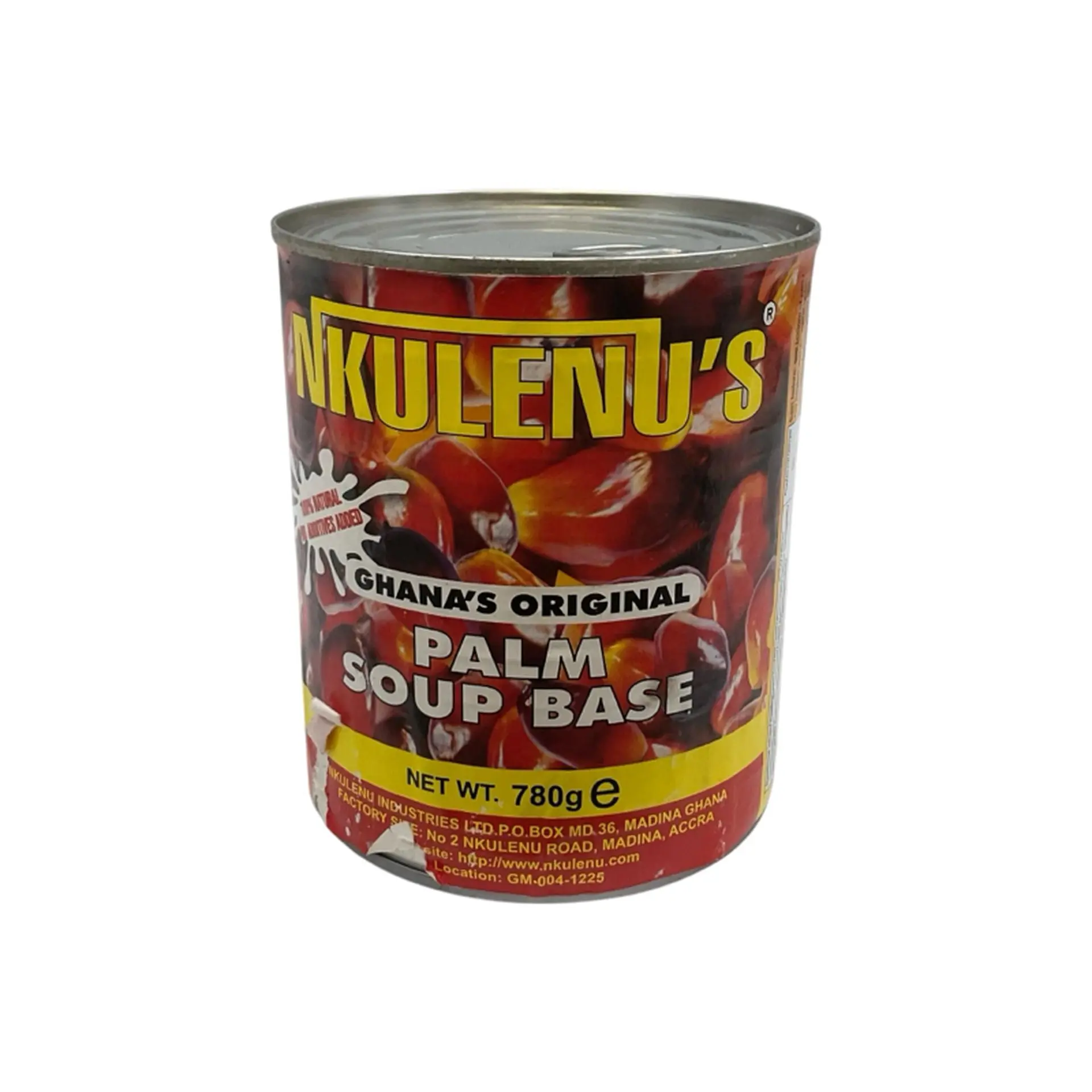 Nkulenu's Original Ghana Pure Palm Nut Soup Base, Certified Organic Cholesterol-Free Traditional African Cooking Sauce, 780g Authentic Flavor, Single Can, Ambient Temp.