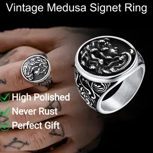 FaithHeart Medusa Snake Hair Ring For Unisex Greek Mythology Signet Ring