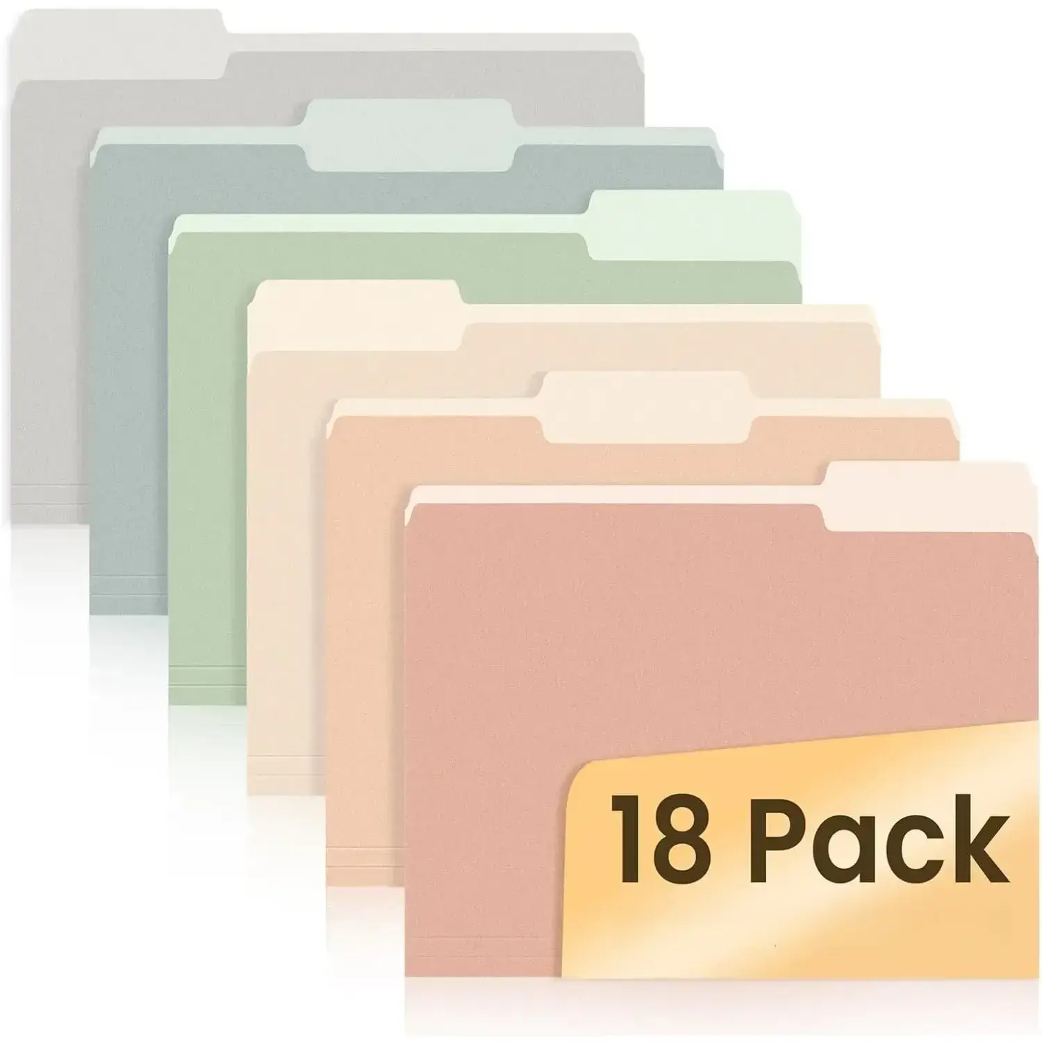 File Folders, 18 Pack Manilla Folders 8.5 x 11, Colored Folder Office Organization Home School Folders for Documents Files Paper, 6 Pastel Colors