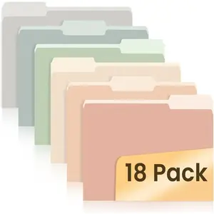 File Folders, 18 Pack Manilla Folders 8.5 x 11, Colored Folder Office Organization Home School Folders for Documents Files Paper, 6 Pastel Colors