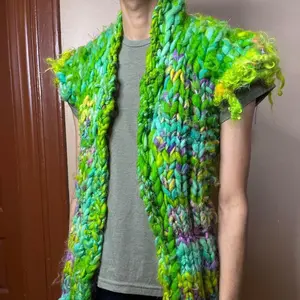 Cottage Core chunky Knit sweater Vest  Jacket