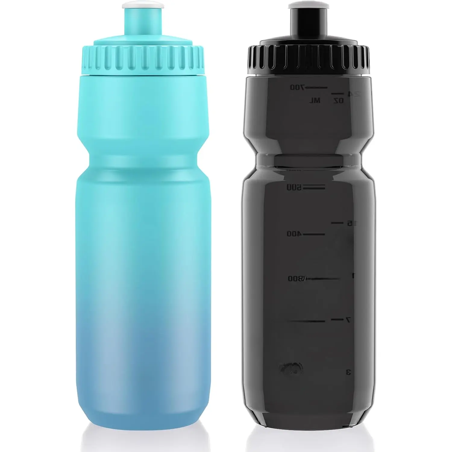 24oz Cycling Water Bottle 2Pack, 720ml  Squeeze Bicycle Bottle , Lightweight Fits   Cages