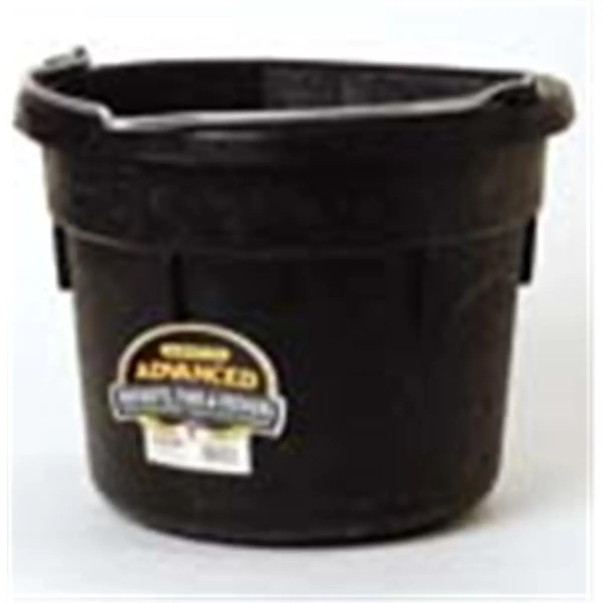 212 MAIN Rubber Flatback Bucket - Black, 18 Qt, 15" x 15" x 10", Portable, Compact Storage, Wall-Resting, Square Base, Model DFW18/DF18FBA
