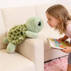 The Best Gift for Girls Is The Big-eyed Turtle Plush Toy And Turtle Pillow. It's A Large-sized Birthday Present And A Small Turtle Plush Toy. It's A 15.75-inch Big-eyed Turtle Plush Toy, A Cute Turtle Plush Toy, A Melancholy Turtle Plush Toy